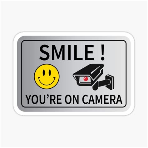 "Funny Video Surveillance Sign" Sticker for Sale by StickDeco | Redbubble