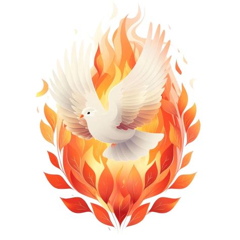 Premium Photo | Holy Spirit Fire Dove with flames 2d simple clipart