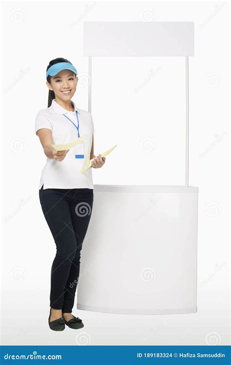 Woman Handing Out Flyers. Conceptual Image Stock Photo - Image of ...