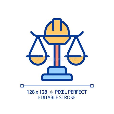 Labour Law Pixel Perfect RGB Color Icon Stock Illustration