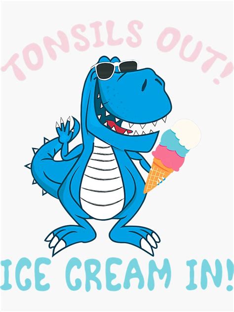 Tonsillectomy Surgery Tonsils Out Ice Cream In Sticker For Sale By