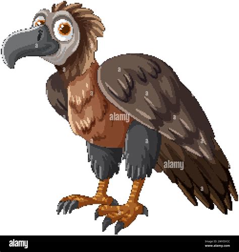 Vector Illustration Of A Brown Cartoon Vulture Stock Vector Image Art