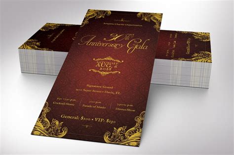 Anniversary Banquet Ticket Word Publisher Template 6 - Etsy