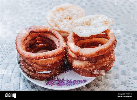 sel roti nepali sweet bread   rice flour stock photo alamy