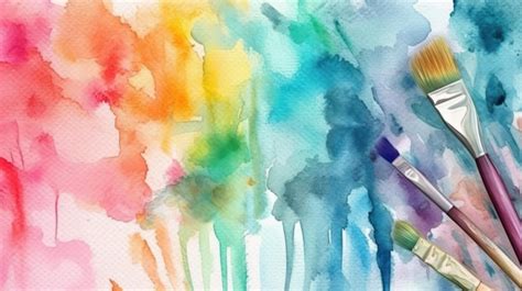 Premium Photo | A watercolor painting of a rainbow.