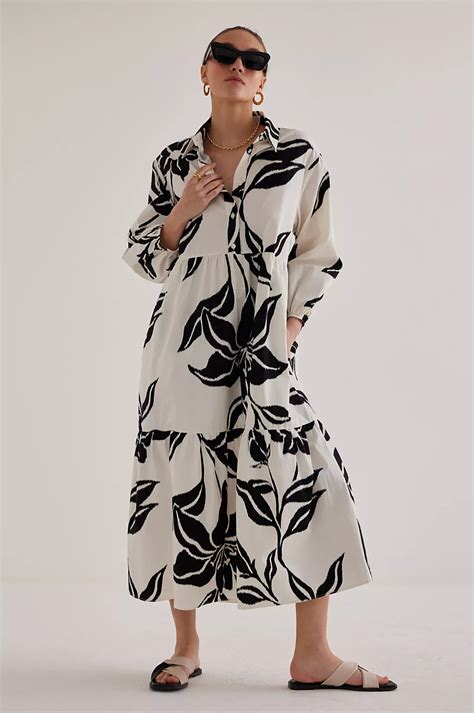 Maeve The Bettina Tiered Shirt Dress