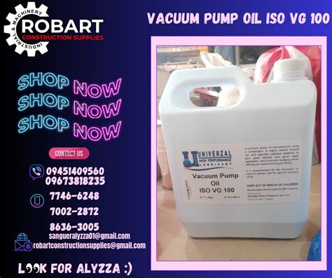 VACUUM PUMP OIL ISO VG 100, Commercial & Industrial, Construction Tools ...