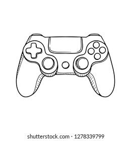 PlayStation Drawing Game Controllers Line Art Video Game Gamepad Game