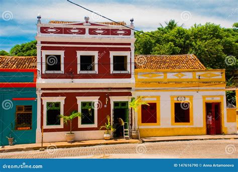 Olinda Brazil Cobbled Street In Historic Brazilian City Olinda With