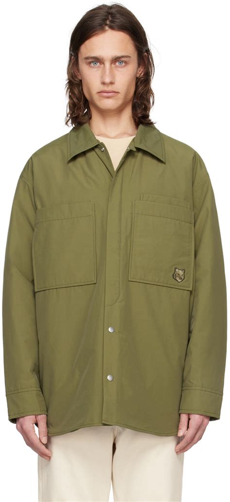 Maison Kitsuné Khaki Padded Jacket Maison Kitsune