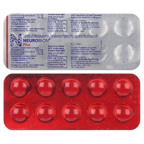 Neurobion Plus Blister Pack Of 10 Tablets Health