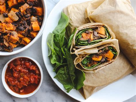 Sweet Potato and Black Bean Vegan Breakfast Burritos - From My Bowl