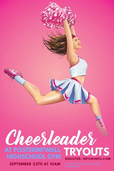 Cheerleader Tryouts Flyer Template Postermywall