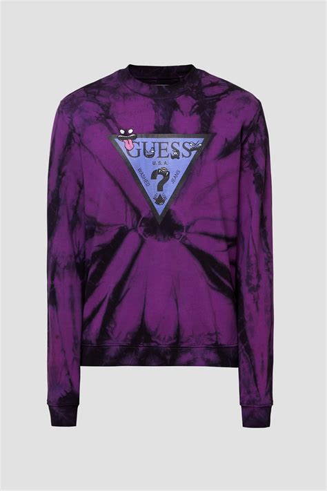 Мужской фиолетовый свитшот с принтом Guess M0YQ61.K9W00;F47A — Ultrashop