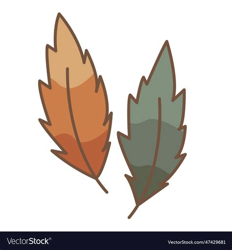 Orange and green autumn leaves Royalty Free Vector Image