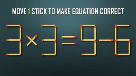 Move Stick To Make Equation Correct Matchstick Puzzle K Youtube