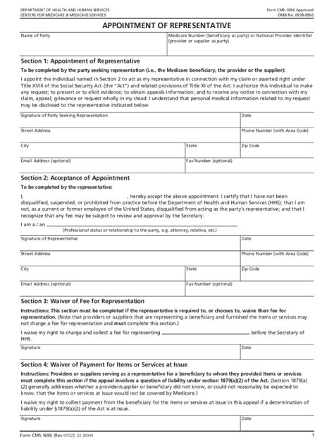 Fillable Online 2023 Medicare Appointment Of Representative Formpdf Accessible Pdf Fax Email