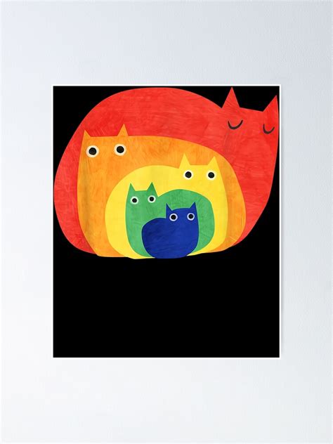 Gay Pride Cat Lgbt Cats Pile Cute Anime Rainbow Poster For Sale By