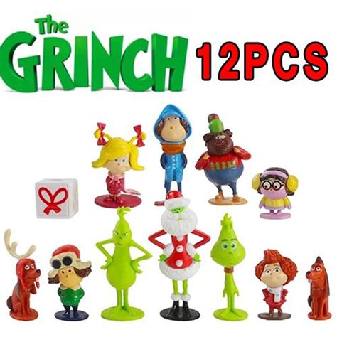 12pcs Grinch Action Figure Dolls Set Pvc Model Collections