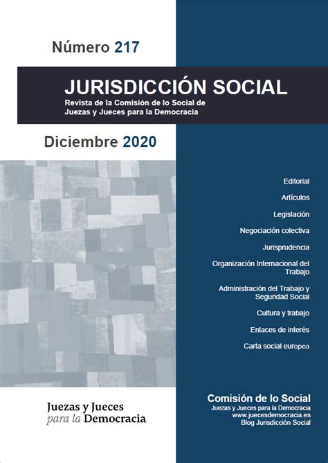 Revista Jurisdicción Social 217 Diciembre 2020 Juezas Y Jueces Para