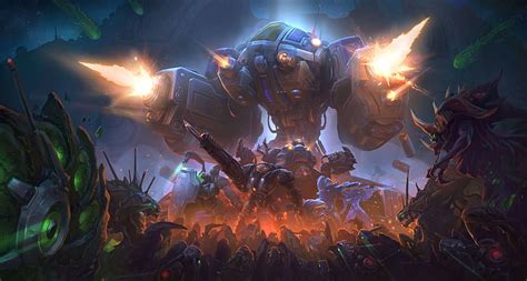 HD wallpaper: 4K, Heroes of the Storm, StarCraft Heroes, burning, night, people | Wallpaper Flare