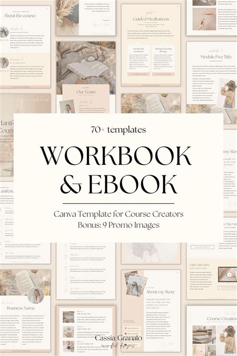 Beige Aesthetic Workbook Ebook Template Canva Course Creator