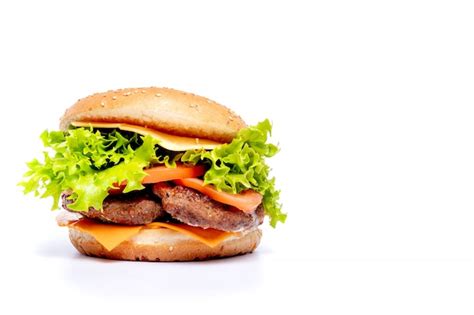 Premium Photo Cheeseburger Or Hamberger On A White Background Fast Food