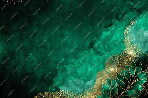 Premium Photo Luxury Emerald With Gold Glitter And Water Abstract Colors