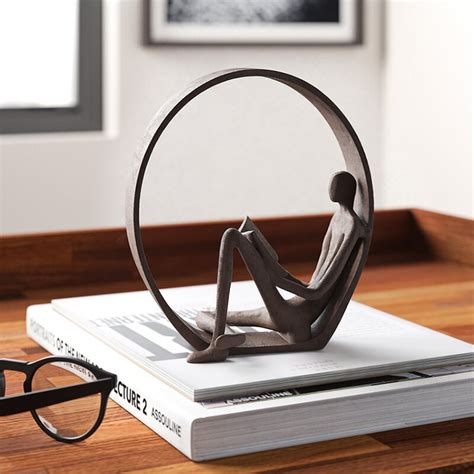 7 Inch Encircled Reader Outdoor Metal Sculpture Decorative Sculptures ...