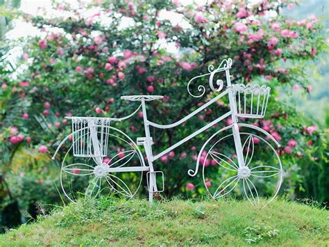 Bicycle And Flowers Grass Summer Bicycle Flowers Hill HD