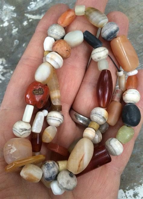 Ancient And Antique Stone And Shell Beads North Africa Collection Of