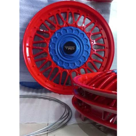 Jual ISOKA Wheeldop Dop Roda Mobil Ring 13 Dan 14 Inch Tipe CL Biru