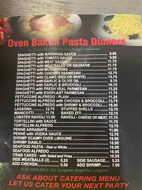 Menu At Shamokin Luna S Pizzeria Shamokin