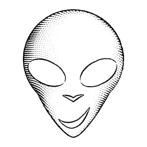 Premium Vector Scratchboard Engraved Icon Of Alien Face