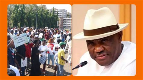 Breaking Abuja Residents Storm Fct Minister Wike’s Office Protest Against Serial Of Ķ Dnapp Ng