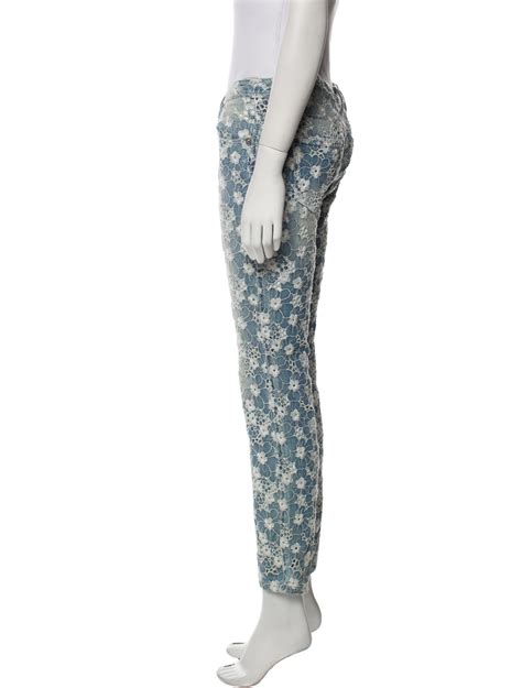 Ermanno Scervino Floral Print Skinny Leg Pants Pants Clothing