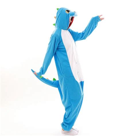 Adult Sleepwear Unisex Animal Blue Dragon Onesies Novelty Pajamas