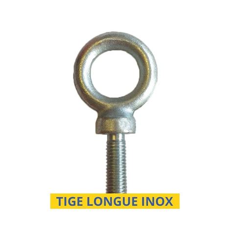 ANNEAU DE LEVAGE MÂLE INOX 316 LONGUE TIGE De 400 Kg à 4 Tonnes Ø AU CHOIX