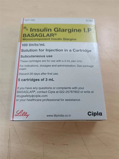 BASAGLAR CART Insulin Glargine I P 300U Ml 3 Ml At Rs 620 Piece In