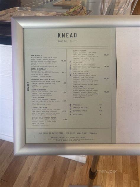 Menu Of Knead In Albuquerque Nm 87102