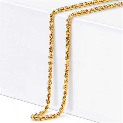 Carat Yellow Gold Rope Chain At Purejewels Uk Online