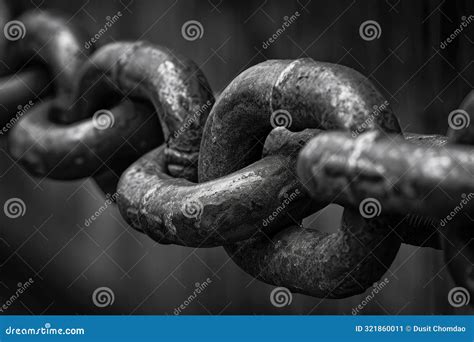 A Chain Link is Shown in Black and White Stock Image - Image of ...