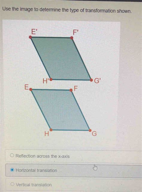 Solved Use The Image To Determine The Type Of Transformation Shown