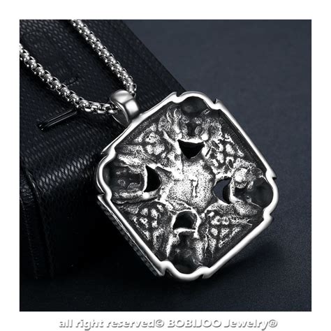 Bobijoo Jewelry Pendentif Croix Templier Celte Biker T Te De Mort