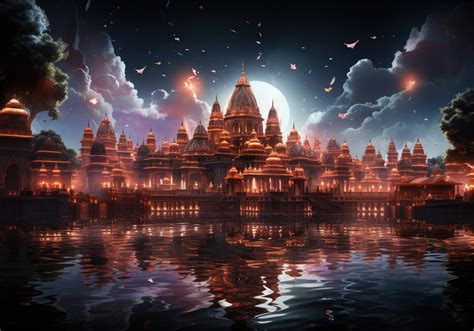 Ayodhya Temples Art Wallpaper for Wall - Magic Decor