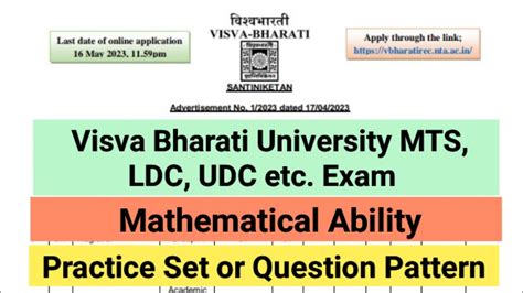 Mathematics Question For Visva Bharati University MTS LDC UDC