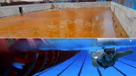 Abandoned Rio Olympic pool turns murky orange | World News | Sky News