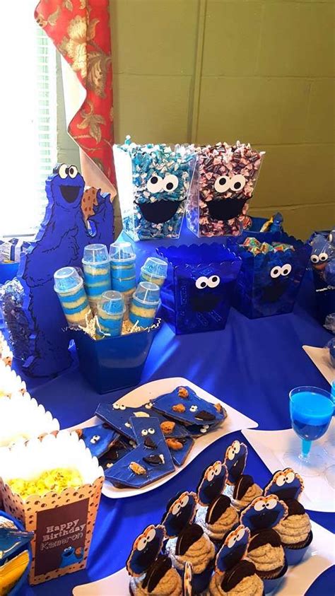 Cookie Monster Theme Birthday Party Ideas | Photo 1 of 21 | Cookie ...