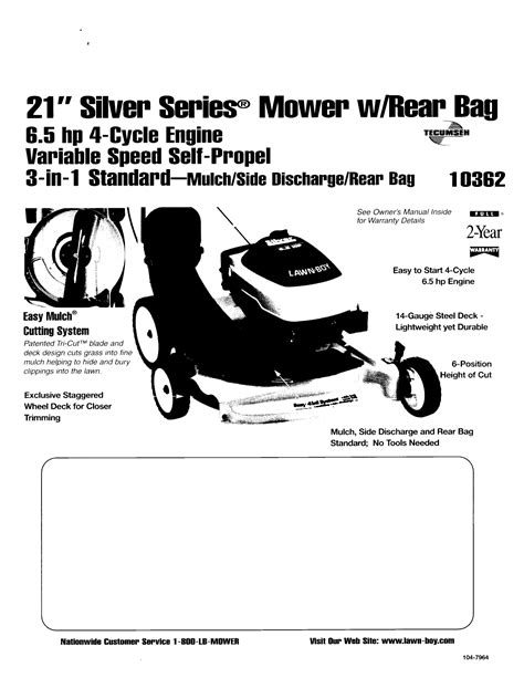 Lawn Boy Silver Series 10270 Silver Series 10360 Silver Series 10361