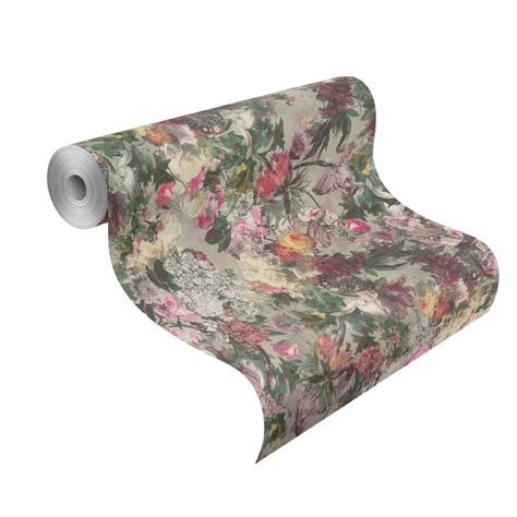 Tapete Vlies Blumen Lila Bunt Rasch Passepartout 605631